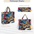 thumbnail image 6 of Butterflies Painting Corduroy Tote Bag Handbag Large Messenger Bag Shoulder Crossbody Zipper Bag Purse, 6 of 8