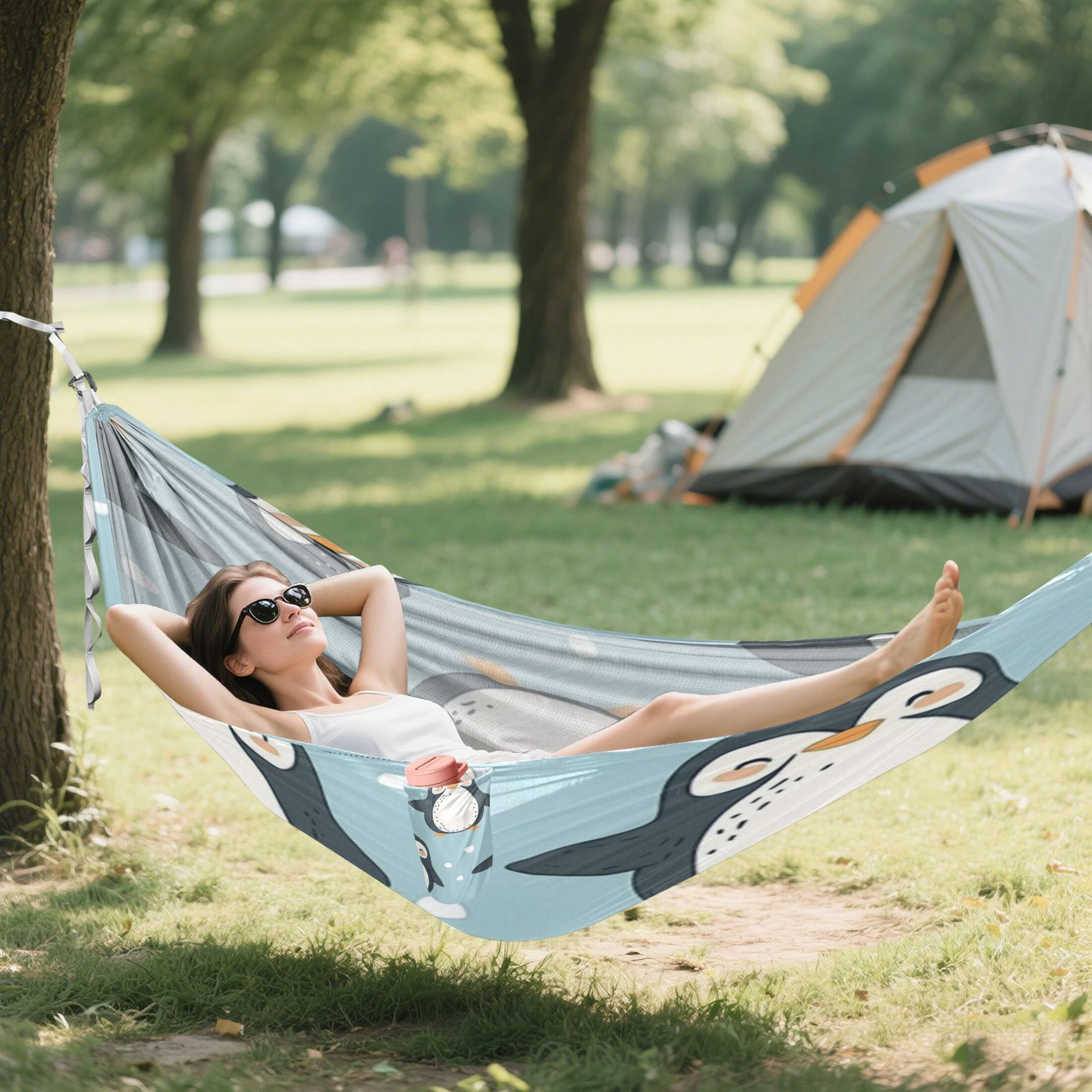Hammock Camping Hammock Nylon Portable Hammock Travel Camping Hammock Cartoon Cute Little Penguin