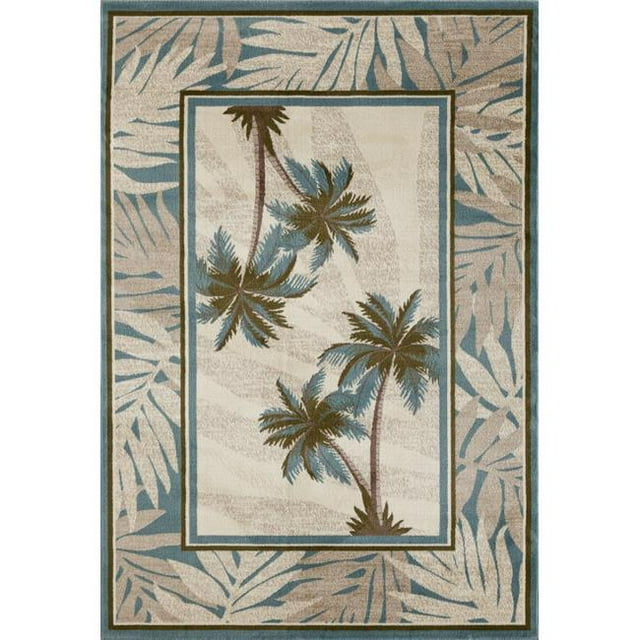 Art Carpet 841864131499 5 x 8 ft. Palm Coast Collection Frond Woven Area Rug, Beige