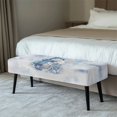 thumbnail image 2 of Psesaysky Snowman Rabbit Print Bench Seat Protector, Polyester Spandex Fabric Removable Durable Rectangle Bench Cover for Patio and Hotel, 2 of 9