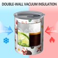 thumbnail image 2 of 12oz Coffee Tumblers White Christmas Santa Pattern Stainless Steel Vacuum Insulated Travel Tumbler Coffee Cups Mug with Lid and Straw with Cleaning Brush for Cold & Hot Drinks, 2 of 5