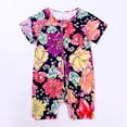 thumbnail image 4 of ATAIKU Infant Baby Girls 2 Way Zipper Romper Toddler Girls Cotton Jumpsuit Newborn Short Sleeve One-piece Sleeper 3M-3T, Flowers, 4 of 11