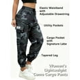 thumbnail image 4 of Women’s Lightweight Quick-Dry Camo Cargo Pants - Tapered Leg Elastic Drawstring Waistband Breathable Tactical Pants, 4 of 6