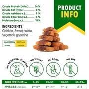 Dog Treats Sweet Potato Wrapped with Chicken 10.6 oz & Pet Natural Chew - Grain Free Dried Snacks in Bulk - Best Twists for Training Small & Large Dogs