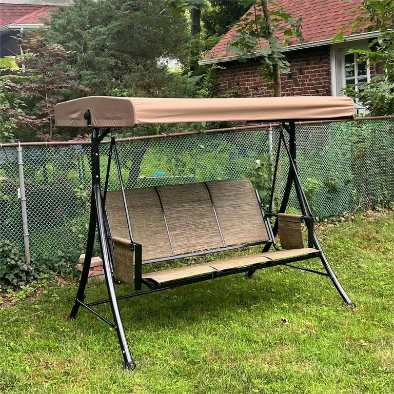 Backyard Swing With Canopy PURPLE LEAF 2-Seat Deluxe Outdoor Patio