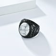 thumbnail image 2 of Retro Vintage Stone Rings for Men Women Turquoise Rings Stainless Steel Signet Biker Band, 2 of 4