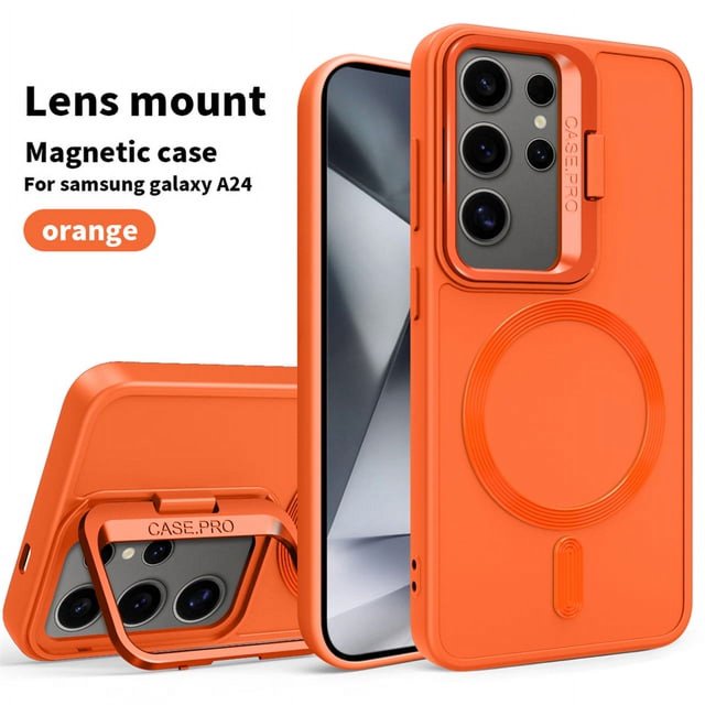 Camera Holder Case For Samsung Galaxy S24 Ultra S23 Plus Cover Magnetic For Magsafe Wireless Charge Shockproof Protector Shell