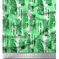 thumbnail image 1 of Soimoi Green Cotton Duck Fabric Brush Stroke & Leopard Animal Skin Print Fabric by the Yard 42 Inch Wide, 1 of 3