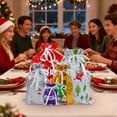 thumbnail image 3 of Christmas Drawstring Gift Bag Combination Set, Reusable Holiday Present Bags, Assorted Sizes for Xmas Gift Wrapping and Party Favors, 3 of 4
