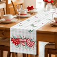 thumbnail image 5 of Valentine's Day Table Runner 36 Inches Long Farmhouse Dress Scarves, Red Love Heart Eucalyptus Grey Check Dining Tablerunner for Coffee Table/Kitchen Island/Party Décor, Small 13" x 36", 5 of 8