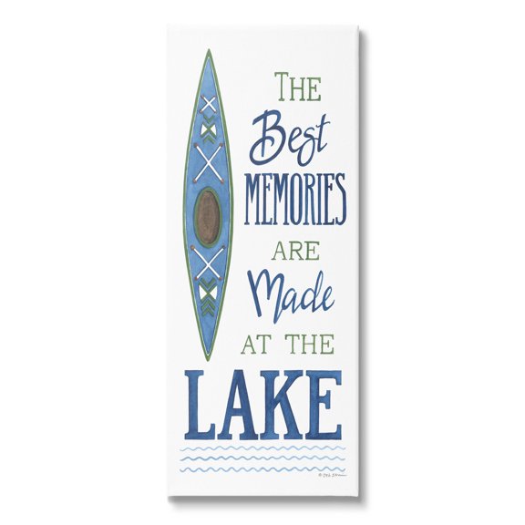 Best Memories Made At Lake Phrase Inspirational Graphic Art Gallery Wrapped Canvas Print Wall Art