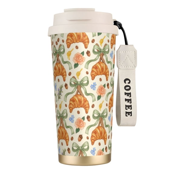 Bow Coffee Mug, 18oz Leak-proof Pink Cherry Tumbler Straw and Lid, Coquette Aesthetic Travel Cup for Women, Birthday Party Favors