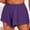 Purple, variant on Vivianyo HD Shorts for Women Summer Clearance Women's Summer Solid Color Elastic Waist Shorts Lace Pleated Casual Pants Shorts