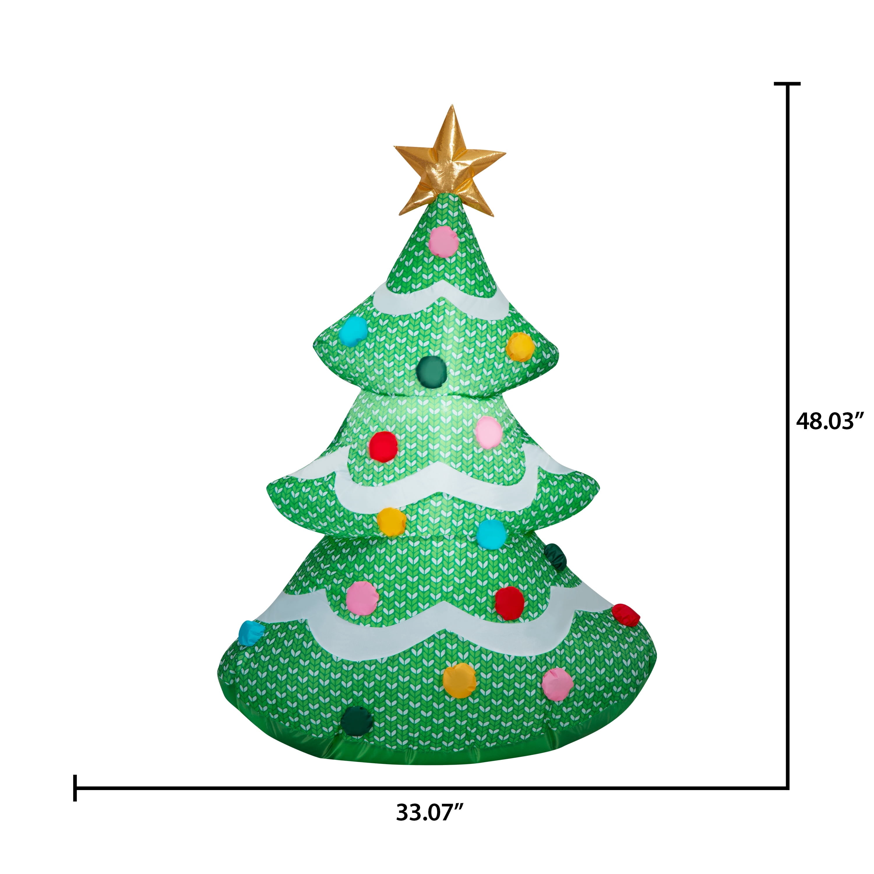 Multicolor Christmas Tree Airblown Yard Inflatable, 4', by Holiday Time