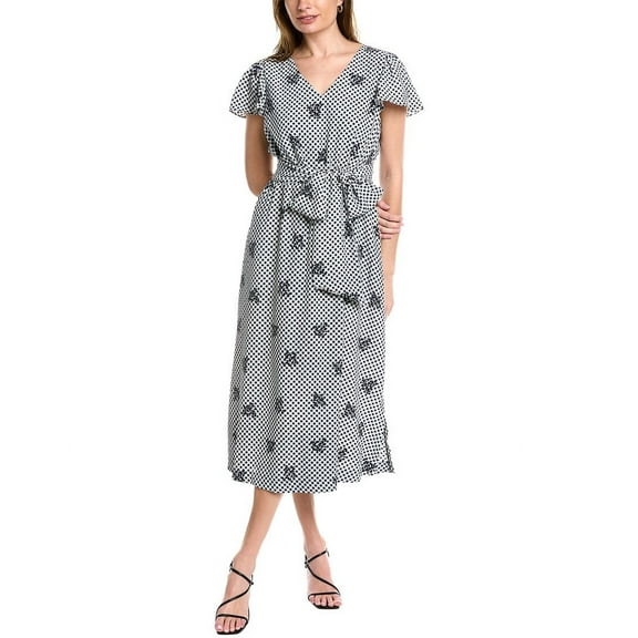 Anne Klein womens Encore Midi Dress, XS, Blue