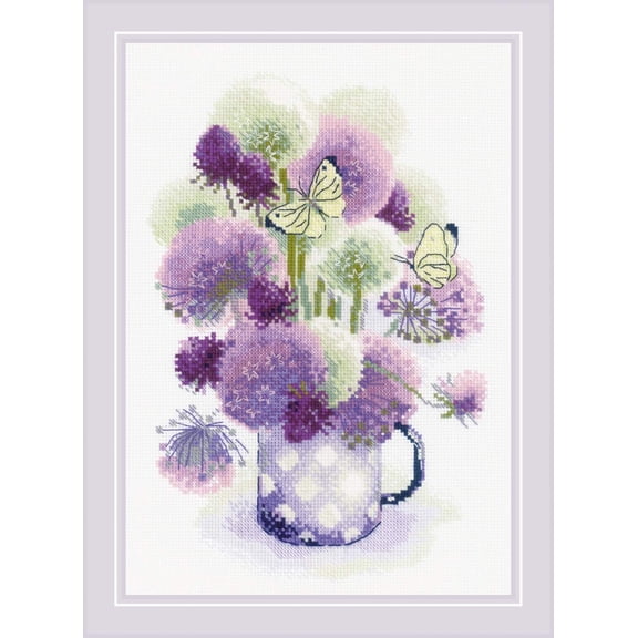 RIOLIS Cross Stitch, Purple Allium (14 Count), (1974)