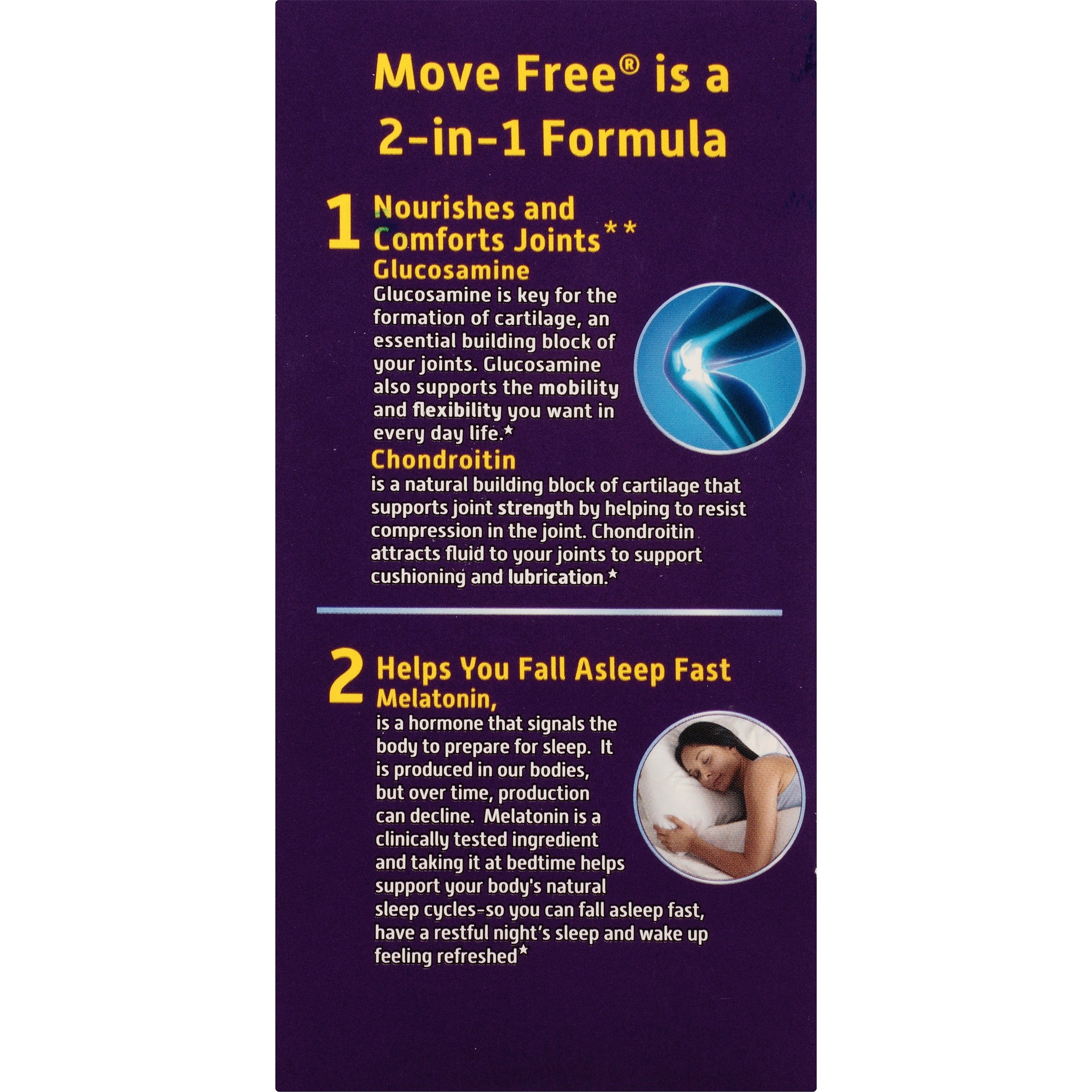 Schiff Move Free John Health Night Glucosamine Chondrotin Plus Melatonin 2 In 1 Formula 80 Ct Box Walmart Com Walmart Com