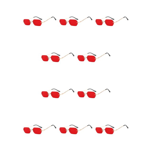 Sonducket Lente de alta definición para un campo de visión claro - Gafas de sol rectangulares Estilo punk Gafas de sol rectangulares Película Película roja dorada 10piezas