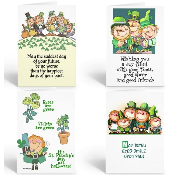Assorted St. Patrick’s Day Greeting Cards - 12 Boxed Cards and Envelopes - 18019