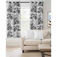 thumbnail image 2 of Black Gray Fruit Blackout Curtains, Light Blocking Print Window Curtains, Vintage Plant Nature Botanical Flower Thermal Insulated Window Drapes for Living Room Kitchen Cafe 2 Panels, 84"W x 63"L, 2 of 9