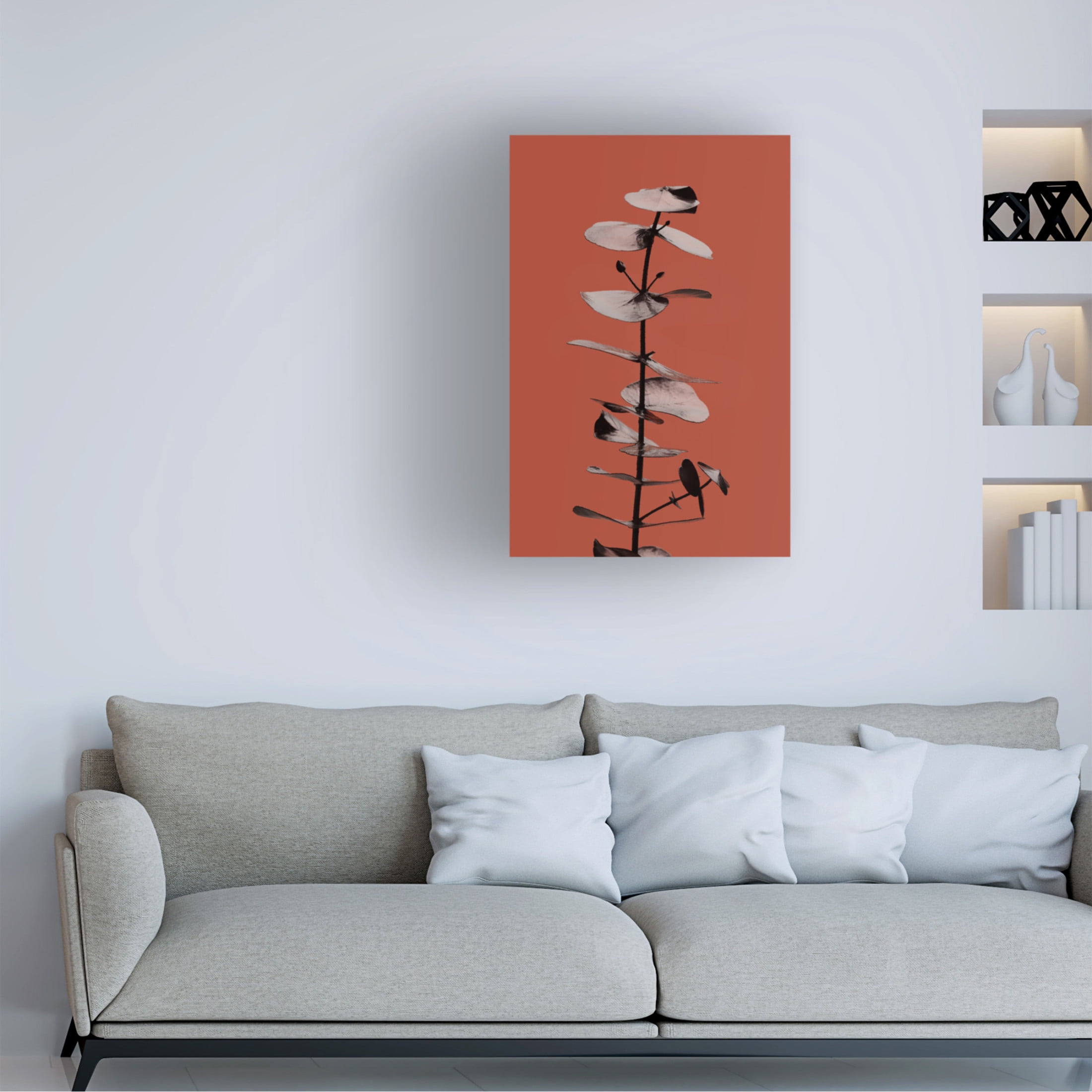 Canvas Wall Art - Pictufy Studio Iii 'Eucalyptus Rust 02' Wall Art for Living Room, Bedroom, or Office D?cor by Trademark Fine Art - 16 x 24 Inches