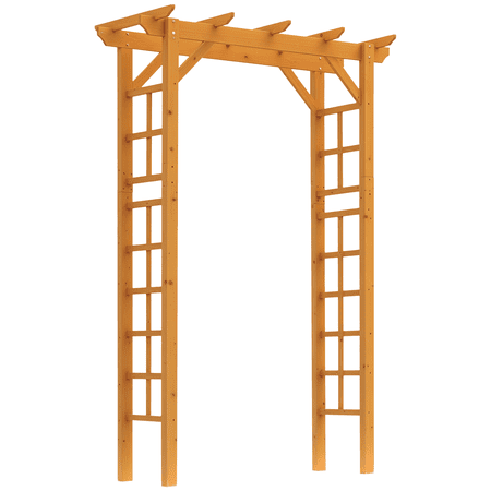 Outsunny 85" Wooden Garden Arbor for Wedding and Ceremony, Outdoor Garden Arch Trellis for Climbing Vines - Orange
