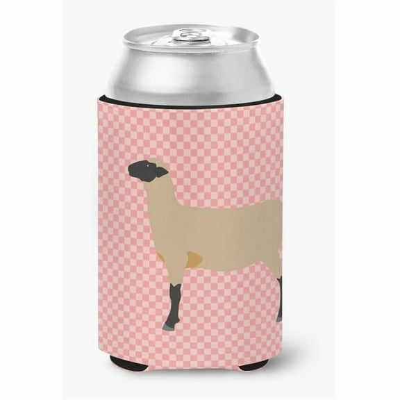 Hampshire Down Sheep Pink Check Can or Bottle Hugger