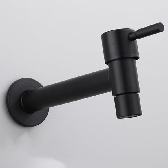 1Pcs Black Wall Mounted Faucets Bathroom Corner Washing Machine Faucet Outdoor Garden Bibcock Bath Toilet Mop Pool Taps