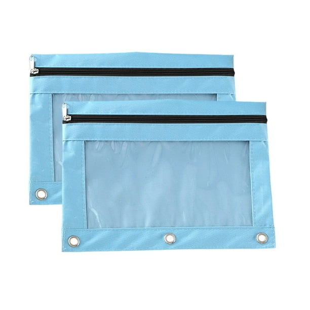 Carpeta de Tela con Ojales, B5, 2 Unidades, para Oficina, con Tres Agujeros y Cremallera, para Bolígrafos.