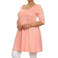 thumbnail image 3 of Women's Plus Size 3/4 Sleeves Babydoll Solid Tunic Top Dress, 3 of 5