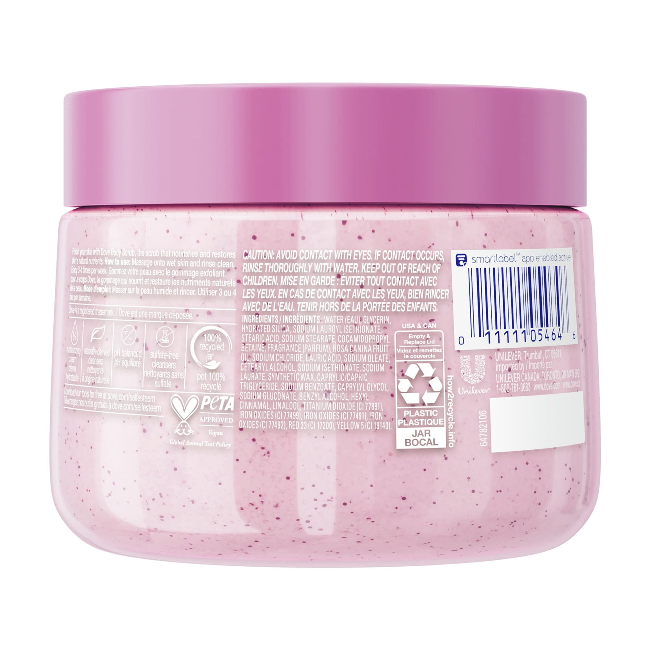 Dove Exfoliating Body Scrub for Women Himalayan Salt & Rose Oil, 15 oz