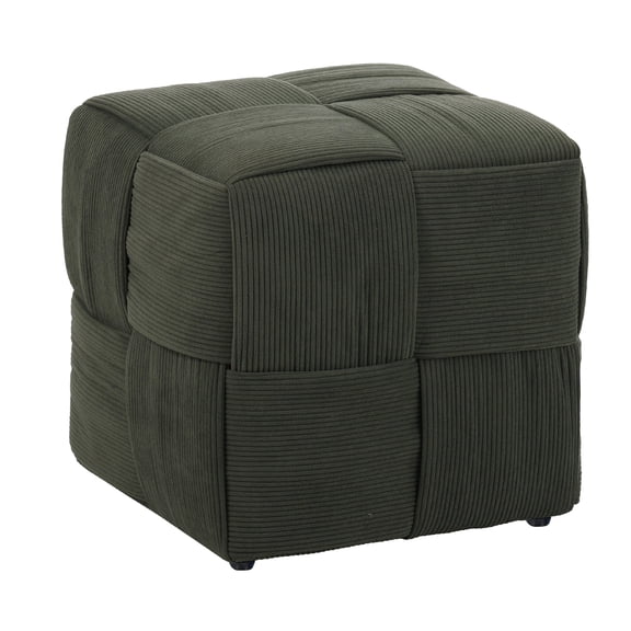 Ottomans With Storage Ottoman Foot Rest Soft and Comfortable Ottoman Square Corduroy Woven Design Sofa Stool (Green),Living Room Ottomans