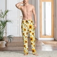 thumbnail image 2 of Kdxio European-style Pattern Sunflower A Print Mens Pajama Pants Set Sleep & Lounge Pants, PJ Bottoms with Pockets and Button Fly-Small, 2 of 6