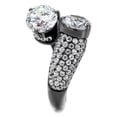 thumbnail image 4 of IP Light Black (IP Gun) Stainless Steel Ring with AAA Grade CZ in Clear for Women Clear Stone Color Style TK2674 Size 8, 4 of 4