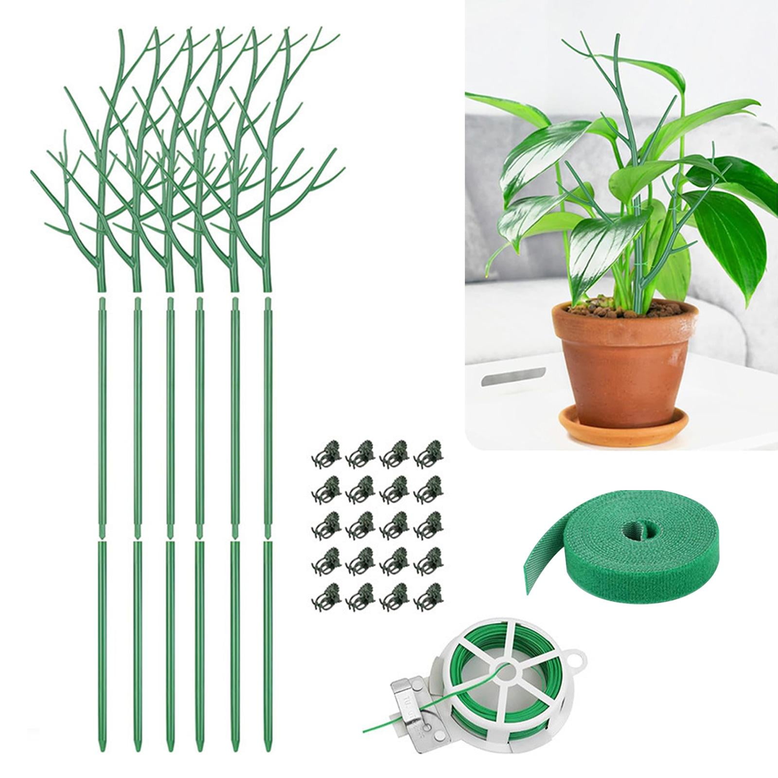 oshhnii 6 Pieces Plant Support Stakes Set for Garden with Twisting Ties and Plant Strap 39.7inch 100cm