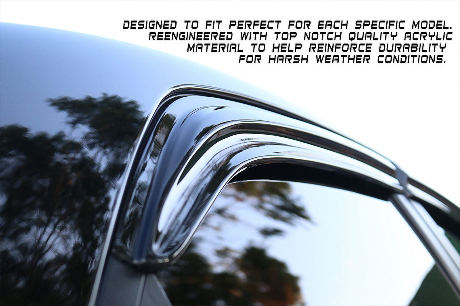 Ikon Motorsports Compatible with 13-17 Honda Accord Sedan MU Style Acrylic Window Vent Visor Deflector Rain Guards 4Pc Outside Mount 2013 2014 2015 2016 2017