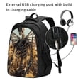 thumbnail image 2 of Pofeuu Skull Butterfly Sunflower Print Storage Laptop Backpack with USB Charging Port[Water Resistant] College Computer Bookbag Fits, 2 of 7