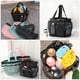 thumbnail image 5 of Bolsa de playa multibolsillos, bolsa de malla para guardar artículos de aseo de viaje (negra), 5 of 7
