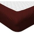 thumbnail image 3 of BedDecor - All Weather RV Camper Sheet Set (Burgundy/30"x80"/Drop Length-25") | 600 Thread Count Egyptian cotton | 1 Piece Fitted Sheet 1 Piece Flat Sheet & 2 Piece Pillow Cover, 3 of 3