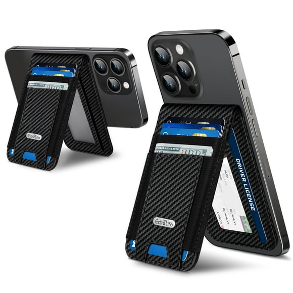 Soporte tipo cartera Magsafe ExtreLife para iPhone 16/15/14/13/12, negro