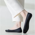 thumbnail image 5 of 5 Pairs Women Low Cut Invisible Liner Socks Soft Stretch Mesh Top with Reinforced Toe and Moisture-Wicking Terry Cotton Sole - 5 pcs-D, 5 of 7