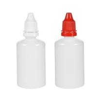 REGALWOVEN Plastic Dropper Bottle 50ml/1.7 oz Empty Squeezable Liquid White/Red 2Pcs