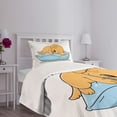thumbnail image 5 of Ambesonne Golden Retriever Quilted Bedspread Set 2 Pcs, Sleeping Puppy, Twin Size, Pale Orange Pale Blue, 5 of 6