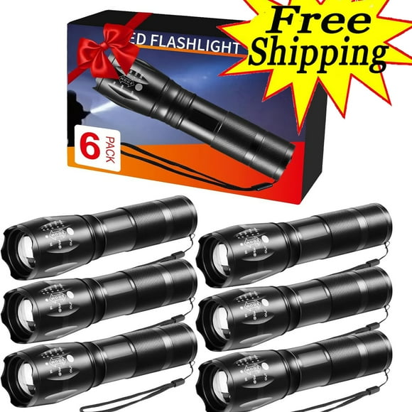 6Pack LED Flashlights High Lumens, 5Mode Tacticals Flashlight for Home, Small Flashlights Powerful, Pocket Flashlight Bright, Adjustable Torch Light, Mini Flash Light for Emergencies Camping Outdoor