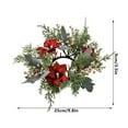 thumbnail image 3 of XYAIYT Candle Wreath Christmas Table Decorations Silk Cloth Artificial Leaves Candle Ring for Candlesticks Needle Style Suit for Holiday Centerpieces Mantel and Dining Table Home Decor 9.8in Green, 3 of 6