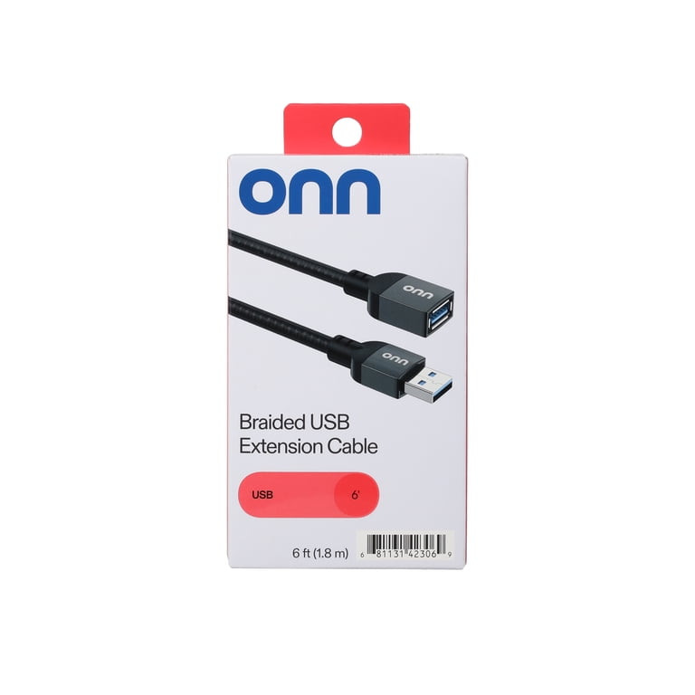 onn USB-A Male to Female Extension Cable 6ft photo 5