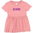 thumbnail image 3 of Inktastic Baltimore in Purple Text Girls Baby Dress, 3 of 5
