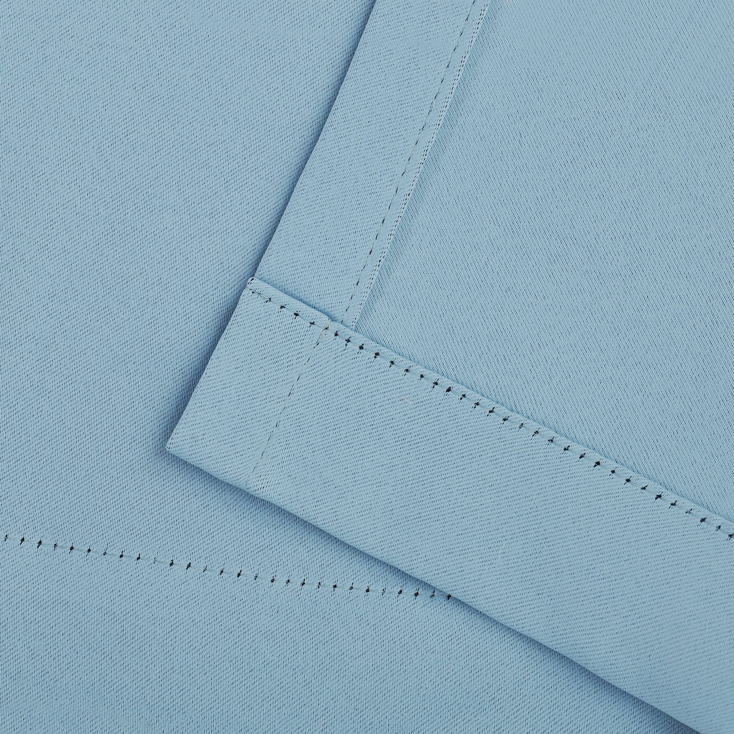 Superior Solid Blackout Curtain Set of 8, 52" x 84", Light Blue