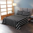 thumbnail image 1 of Ensemble de Draps Taille Grand Simplicité Motif Rayé 4 Pcs Luxe Doux - 1 Plat, 1 of 5