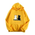 thumbnail image 2 of Sudadera con capucha de manga larga para mujer, estilo informal, moderna, color amarillo, talla XXL Amarillo xxl, 2 of 4